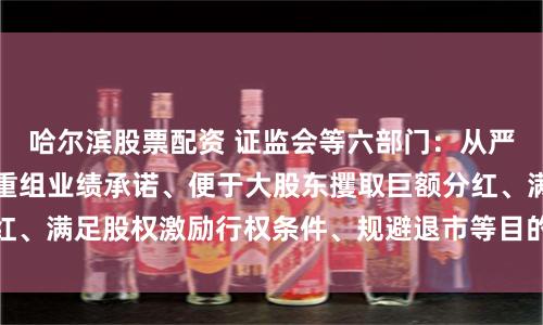 哈尔滨股票配资 证监会等六部门：从严惩处基于完成并购重组业绩承诺、便于大股东攫取巨额分红、满足股权激励行权条件、规避退市等目的实施的财务造假